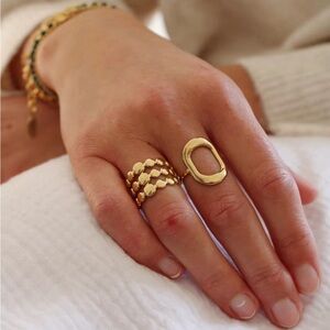 18K Gold Plated Adjustable Ring - One Ring